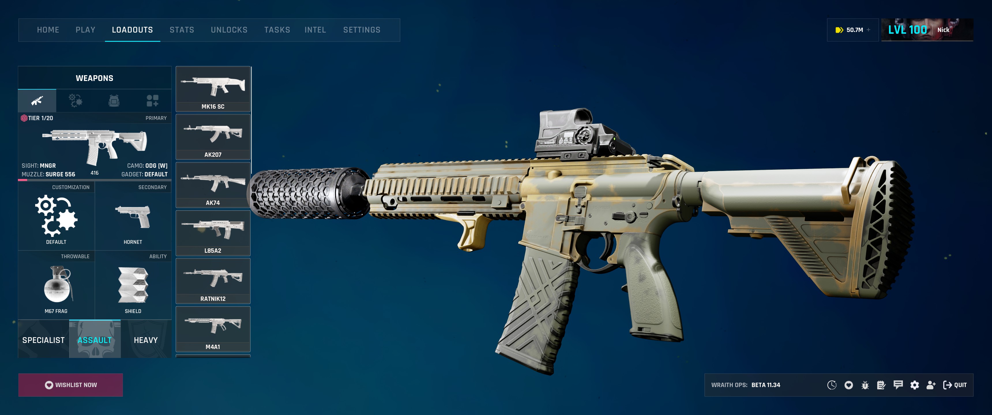Weapon parts customization preview
